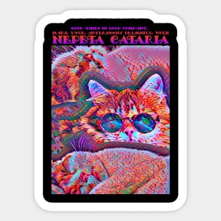 cats on catnip-psychedelic Sticker